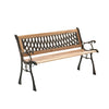 Wood & Cast Iron Garden Bench Lattice Backrest Vintage Patio Park Chair Loveseat