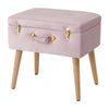 Soft Velvet Storage Ottoman Dressing Table Vanity Chair Living Room Trunk Stool