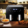 Air Fryer Dual Basket 9 Litre Touch Digital Display with Timer Non-Stick Kitchen