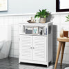 Bathroom Floor Cabinet Floor Standing Storage Cupboard w/2 Shutter Door Wooden