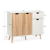 Modern Sideboard Cabinet Buffet w/3 Doors &1 Drawer Storage Cupboard Unit Wooden