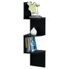 Furinno 3 Tier Wall Mount Floating Corner Radial Shelf, Set of 2, Espresso