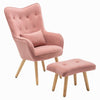 Occasional Armchair Wing Back Accent Chair and Footstool Living Bedroom Lounge