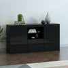 Modern Black Sideboard High Gloss 3 Door Buffet Storage Cupboard Cabinet w/LED