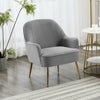 Grey Velvet Upholstered 2 Seater Sofa Couch Settee Wing Back Tub Chair Armchair