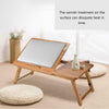 Wooden Laptop Table Stand Folding Desk Bed Computer Adjustable Height Sofa Tray