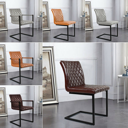 2 4 6x Faux Leather Dining Chairs Padded Seat High Back Kitchen Breakfast Chair