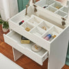 Dressing Table Stool Bedroom Vanity Makeup Desk w/Mirror&Drawe