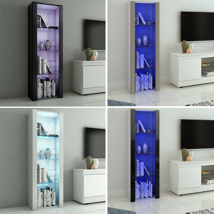 High Gloss Fronts and Matt Body Cabinet Display Sideboard Cupboard RGB LED Unit