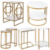 Modern Elegant Round /Square Marble Vein Side / Coffee Table Living Room Bedroom