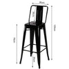Industrial Metal Tall Table 4pcs Bar Stool Chair Breakfast Cafe Tolix Furniture