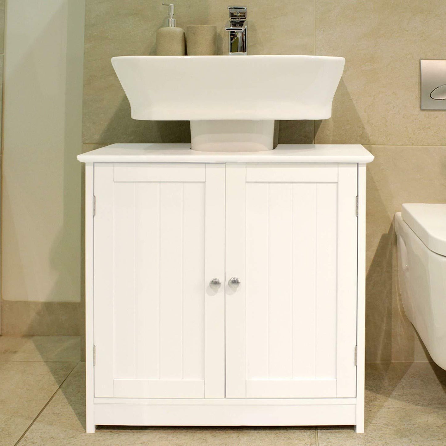 Bathroom Sink Cabinet Under Basin Vanity Unit Cupboard Storage Furniture White