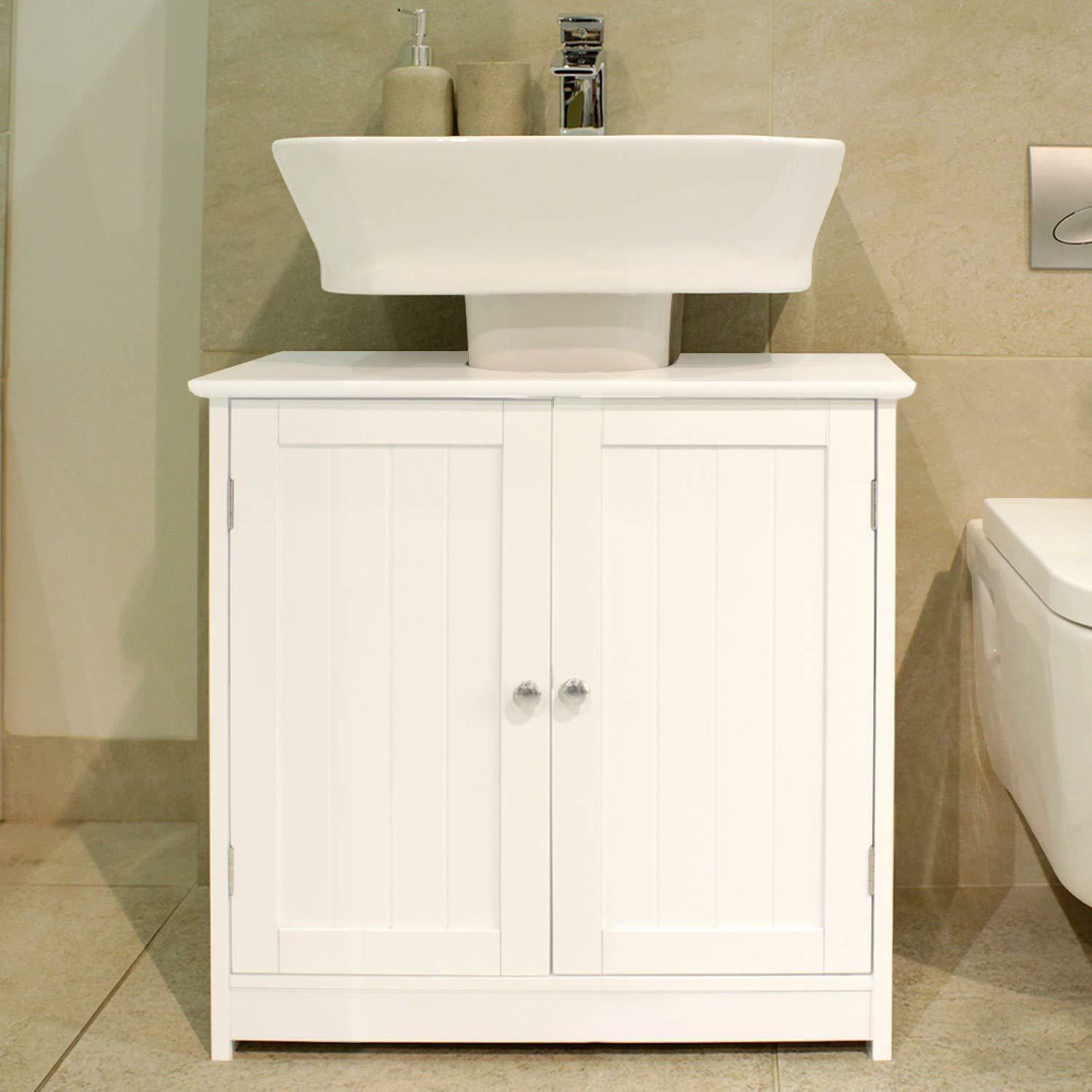 Bathroom Sink Cabinet Under Basin Vanity Unit Cupboard Storage Furniture White