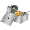 10L 2500W Electric Deep Fat Fryer Stainless Steel Chip Pan Basket 6L Oil