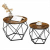 Industrial Set of 2 Coffee Tables Vintage Rustic Side End Tables Retro Metal