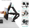 Full Motion Gas Spring Dual Twin Arms Desk Mount Stand for 13"-27" LCD monitors