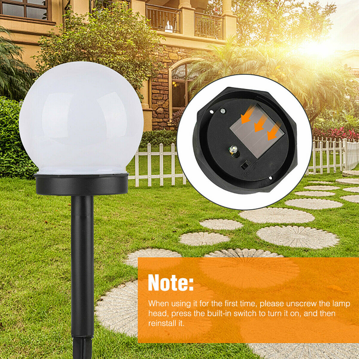 Lumineo Solar LED Ball Bulb Garden Light – 8x11cm, Plastic, Warm White, Hanging Outdoor Light, From China