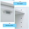 Tall Cupboard Wood Floor Stand Storage Cabinet With 4 Doors Storage Unit White