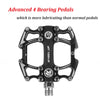 2X Mountain Bike Pedals Flat Platform Aluminum Alloy Sealed Bearing Pedals