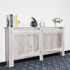 Modern Grey Radiator Cover Wall Cabinet MDF Wood Grill Shelf Vertical Bars XL