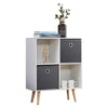 4 Storage Cube Modular Display Storage Cabinet Organiser with 2 Fabric Drawers