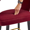 Velvet Bar Stool Modern Breakfast Bar Chair Kitchen Barstool Backrest Metal Legs
