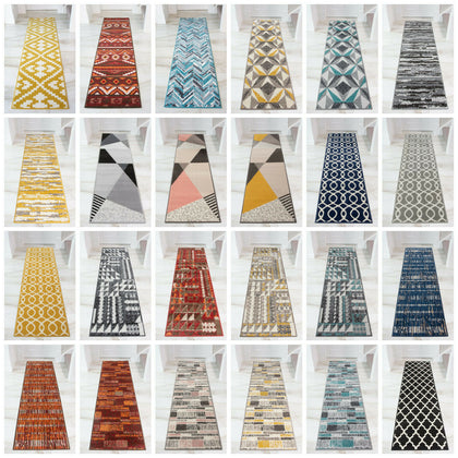 Modern Hallway Runner Rugs Long Narrow Runners Geometric Trellis Carpet Runners