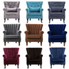 Chesterfield Button Wingback Fabric Armchair Studs Chair Orthopedic Luxury Seat