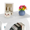 Small Side End Coffee Table Beside lamp Stand Nightstand w/ Storage Shelf White