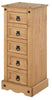 Corona Chest of Drawers 5 Drawer Narrow Bedside Cabinet by Mercers Furniture