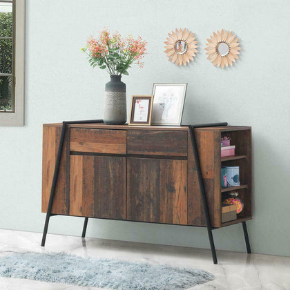 Abbey Sideboard 2 Doors 2 Drawers Storage Cabinet Cupboard Rustic Industrial