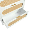 Chest of Drawers 3 Rattan Drawers White Storage Cabinet Home Bedroom Furniture