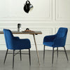Pair Luxury Blue Velvet Dining Chairs Dining Room Kitchen Chairs Tub Chairs