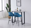 2X Bar Stools Fabric Breakfast Chairs Padded Seat Metal Leg Black Dining Kitchen