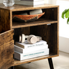 Scandinavian Bedside Table Modern Storage Cabinet Vintage Style Rustic Door Unit