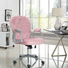 Pink Girls Office Chair Velvet/PU Leather Medium Backrest Padded Computer Chairs