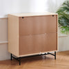 Vintage Rattan 2 Door Sideboard Cabinet Storage Cupboard Unit Wood with Shelf