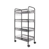 Kitchen Storage Cart Household living room 4 Tier Utility Cart With Hook Black