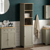 Bathroom Tallboy Cabinet Cupboard Standing Storage Grey Furniture Mirror Unit