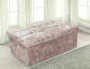 Crushed Velvet Diamante Ottoman Storage Box Folding Stool Space Saving Pink Grey