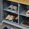 Grey Shoe Cabinet Hallway Seat Bench Organizer Vintage Storage Unit Entryway