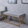 3ft Hallway Bedroom Bench Velvet Padded Metal Leg Dining Bench Home Furniture