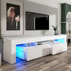 200cm TV Stand Unit Sideboard Cabinet - Matt Body & High Gloss Fronts Doors LED