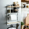 Kitchen Organiser Rack Fridge Magnetic Paper Towel Holder With Hooks Multi use