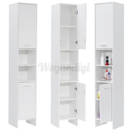 White Bathroom Cabinet Tall Cupboard Furniture Large Tall Storage Unit Home UK