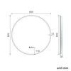 Round LED Bathroom Mirror RGB Backlit Dimmable Illuminated Lights Demister 600mm