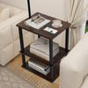 Floor Lamp with Table 3-Tier Bed Sofa Side Table Storage Shelves Reading Lamp