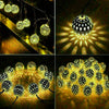30LED Moroccan Solar Garden Metal Ball String Lights Hanging Fairy Light Outdoor