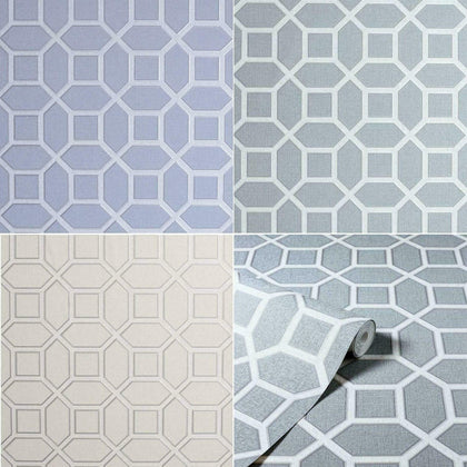 Arthouse Hotel Luxe Origin Geometric Diamond Wallpaper Glitter Metallic Vinyl