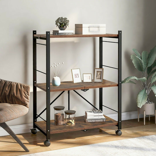 Kitchen Storage Trolley Cart Rolling Drawer Cupboard Shelves With Locking Wheels